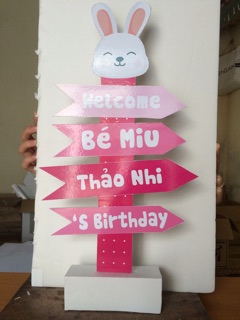 Set sinh nhật thỏ hồng