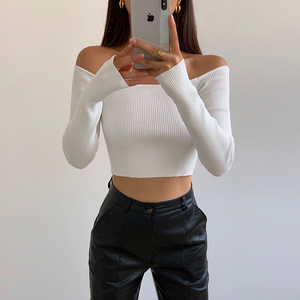 Áo Thun Nữ Dài Tay Croptop Trễ Vai Thun Mềm Mại Cao Cấp Trễ Vai Thời Trang Sugal TOP NU 028 | BigBuy360 - bigbuy360.vn