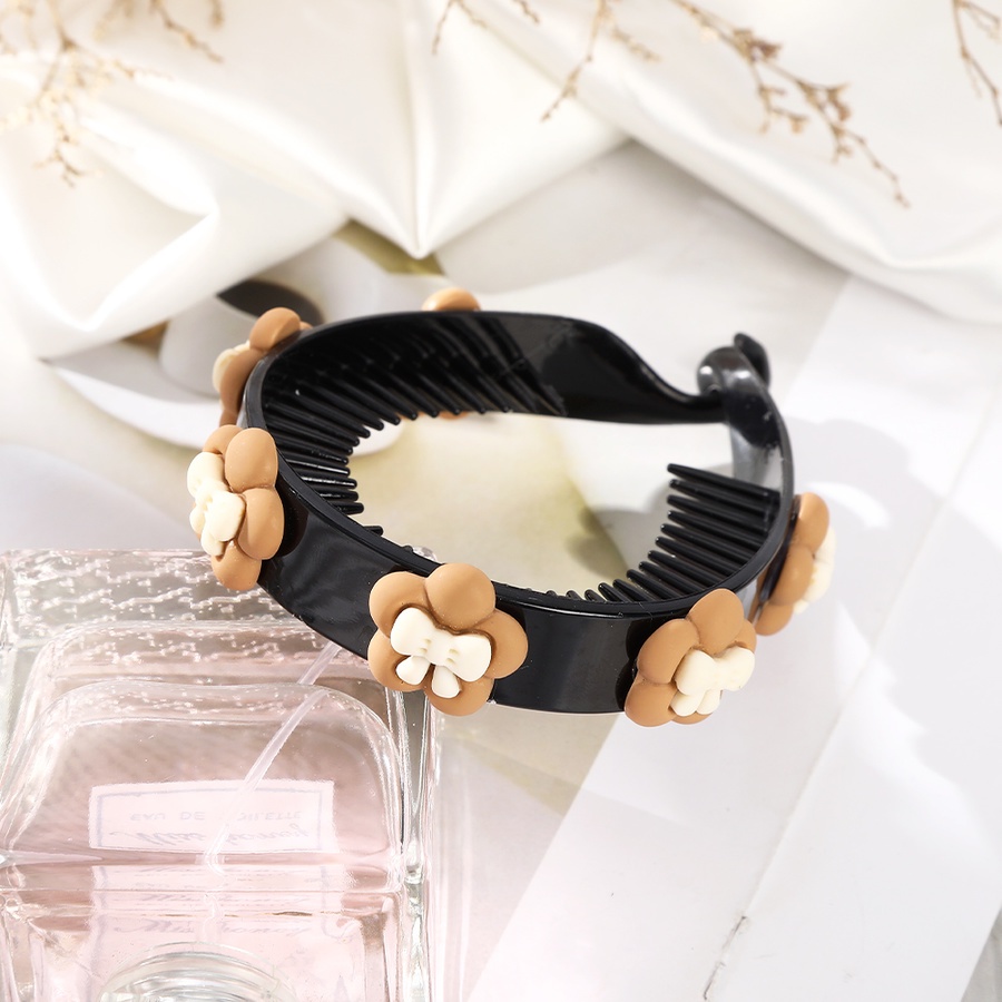 Kẹp Tóc Đuôi Ngựa Bằng Nhựa Họa Tiết Hoa Hoạt Hình Dễ Thương Phong Cách Hàn Quốc