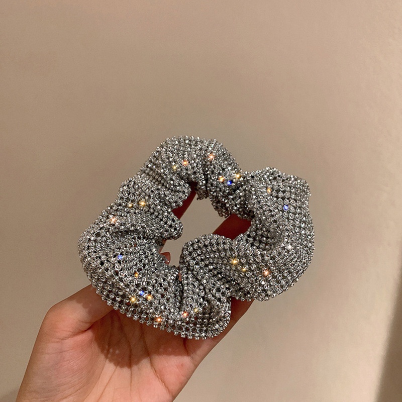 Dây Buộc Tóc Co Giãn Đính Đá Lấp Lánh Xinh Xắn Cho Nữ