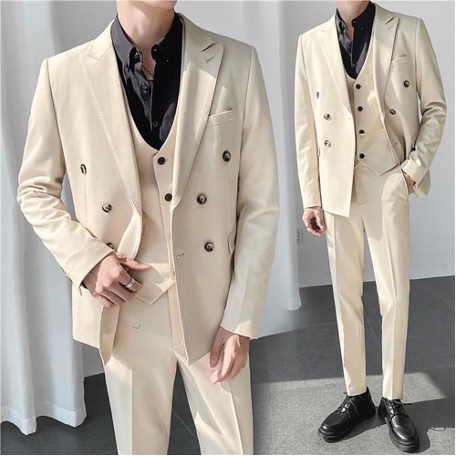 Áo vest nam 6 cúc Hàn Quốc Blazer chuẩn form ôm dáng đẹp - QQ STORE