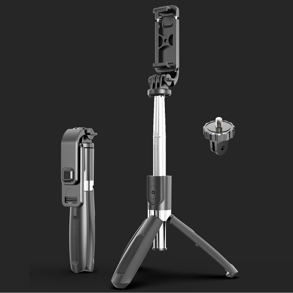 Gậy chụp ảnh Selfie 3 trong 1 kết nối Bluetooth tặng phụ kiện gài chân máy ảnh Gopro | BigBuy360 - bigbuy360.vn