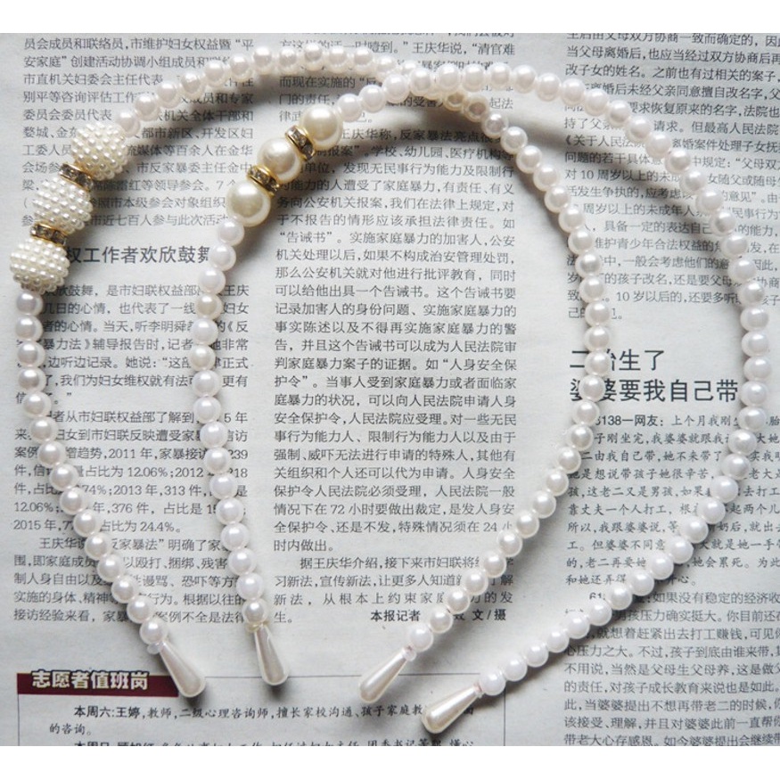 Băng Đô Cài Tóc Co Giãn Đính Ngọc Trai Lấp Lánh Chống Trượt Phong Cách Hàn Quốc Tinh Tế Cho Nữ Khi Tắm Rửa Mặt