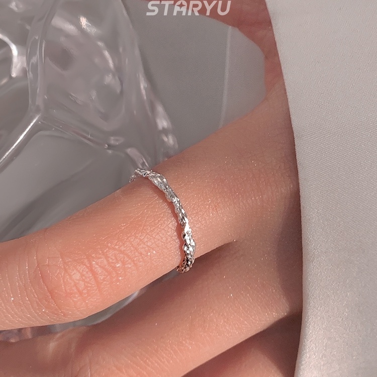 Nhẫn hở mạ bạc S925 hình cành cây độc đáo