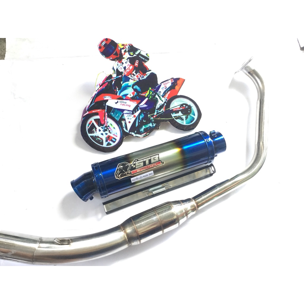 Bộ pô stb titan full cổ bầu hơi inox exciter, winer, sonic, raider, satria, gsx, tfx, fz, cbr, r15,...