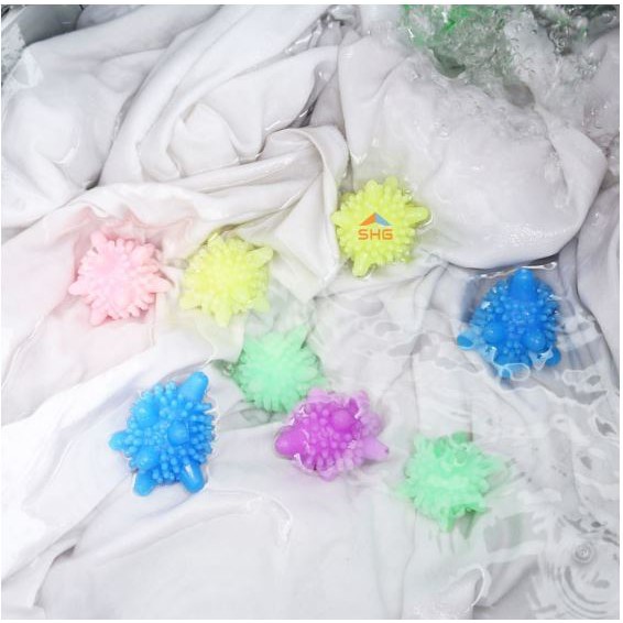 Combo 10 quả bóng giặt gai nhím bằng nhựa dẻo, giặt cực sạch mà không gây hại cho quần áo nhé các mẹ