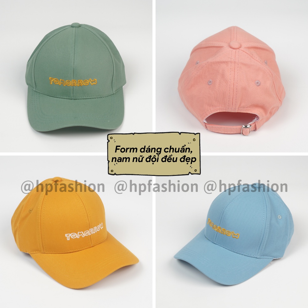 Mũ lưỡi trai ❤️ Nón kết thêu hình chữ TOMORROW chất kaki cao cấp form unisex nam nữ N51 - Happy Style