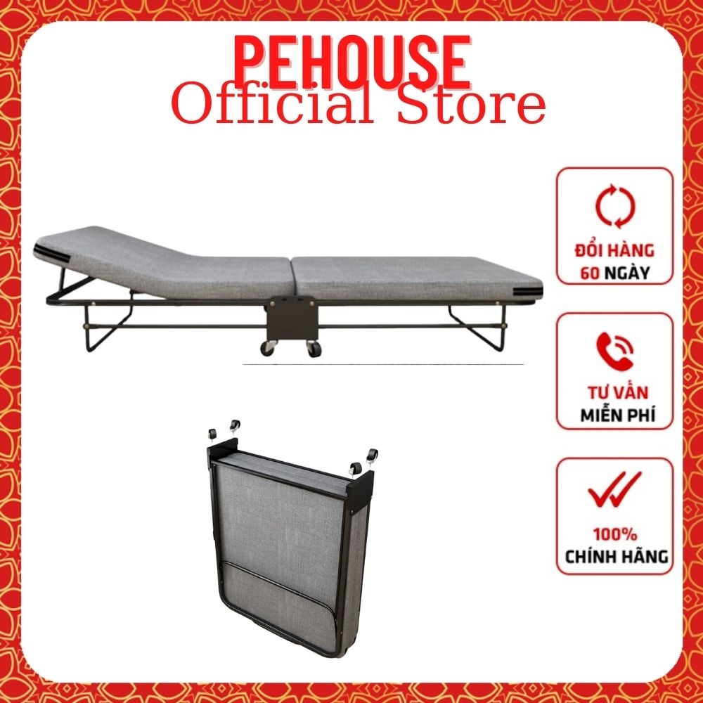 Giường ngủ gấp gọn, giường xếp thông minh có bánh xe đẩy tiện lợi khung hợp kim chịu lực tốt