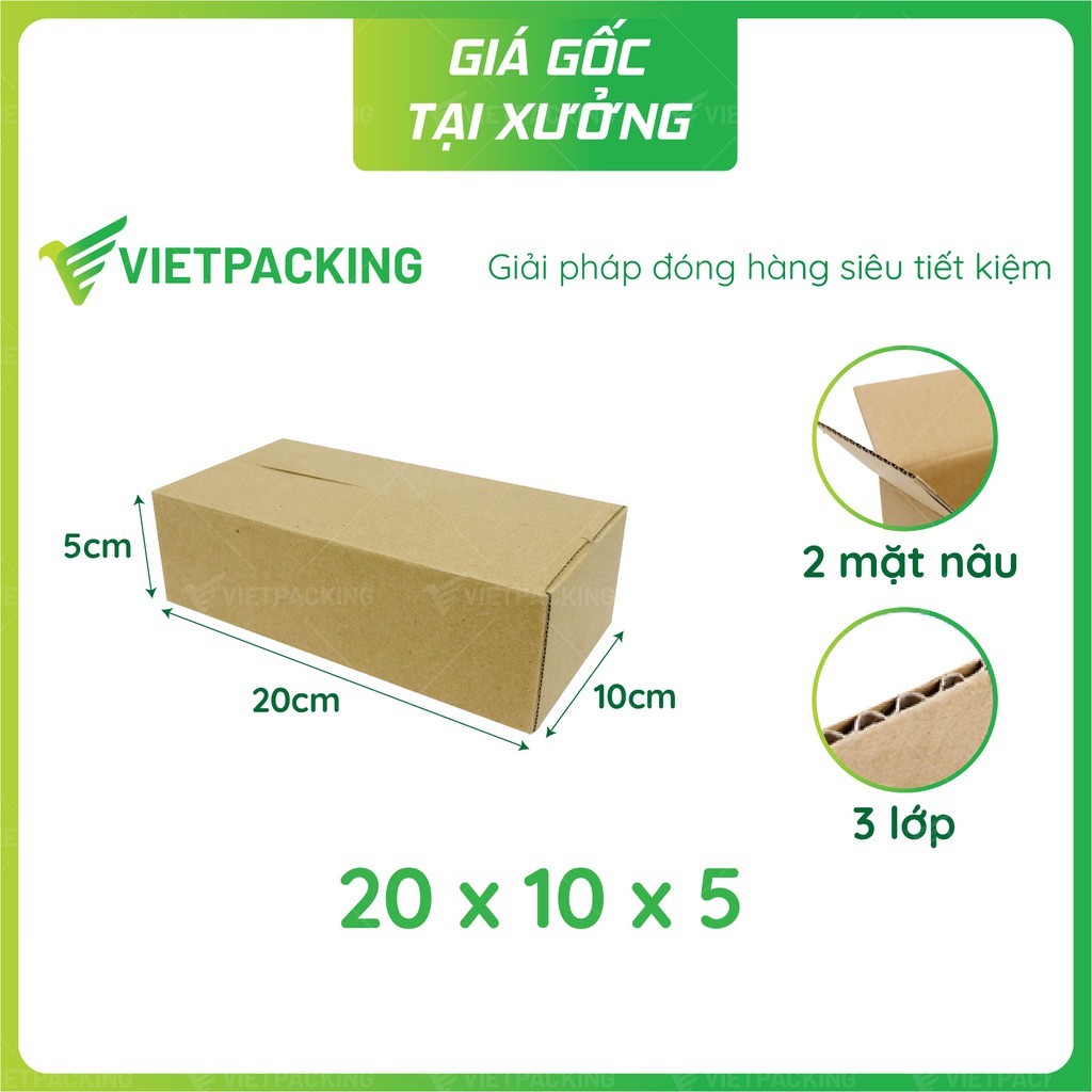 20x10x5 - 50 hộp carton đóng hàng V090