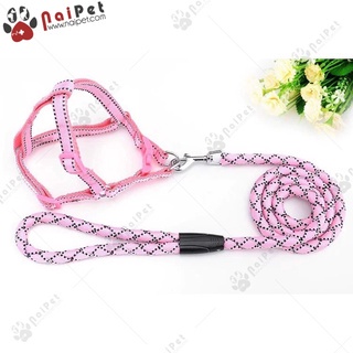 Dây Dắt Kèm Yếm Ngực Chấm Chỉ DDYN008 Cho Thú Cưng