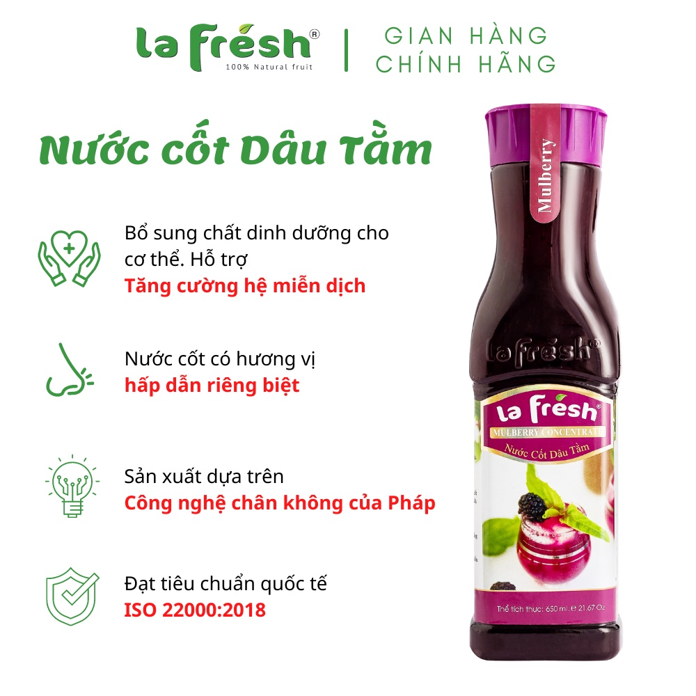 Nước cốt dâu tằm Lafresh Đà Lạt 650ml