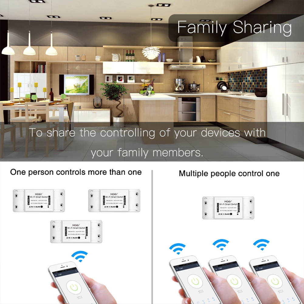 Tự làm công tắc đèn thông minh WiFi Công tắc hẹn giờ đa năng Điều khiển từ xa không dây Hoạt động với Nhà thông minh Alexa Google Home