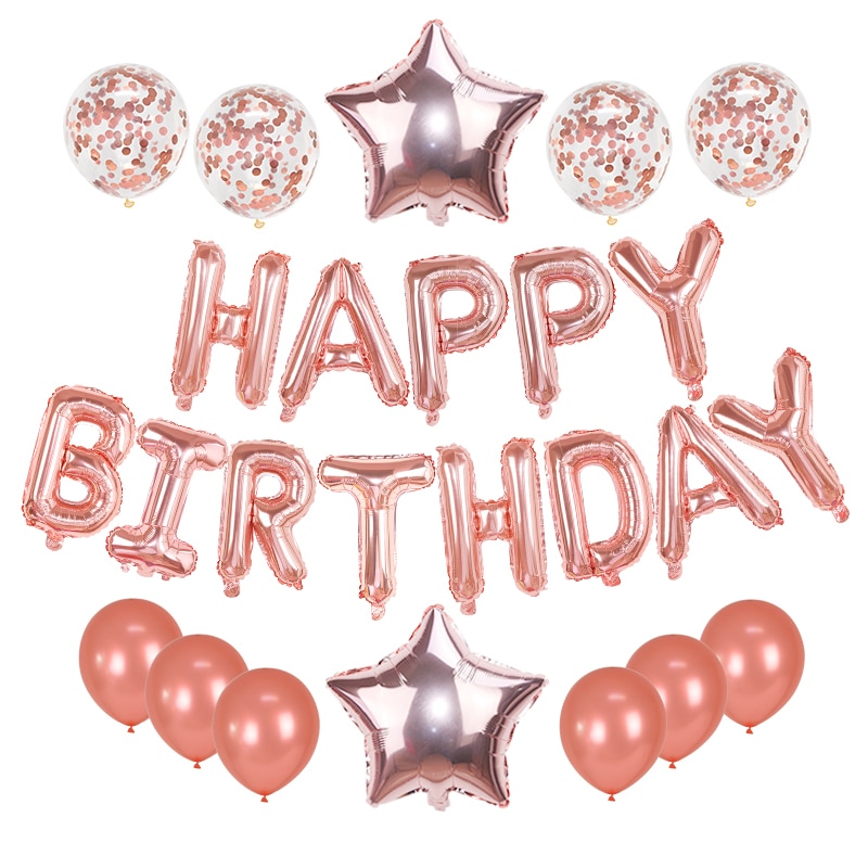 1 Set Bong Bóng Lá Nhôm Chữ Happy Birthday Dùng Trang Trí Tiệc Sinh Nhật