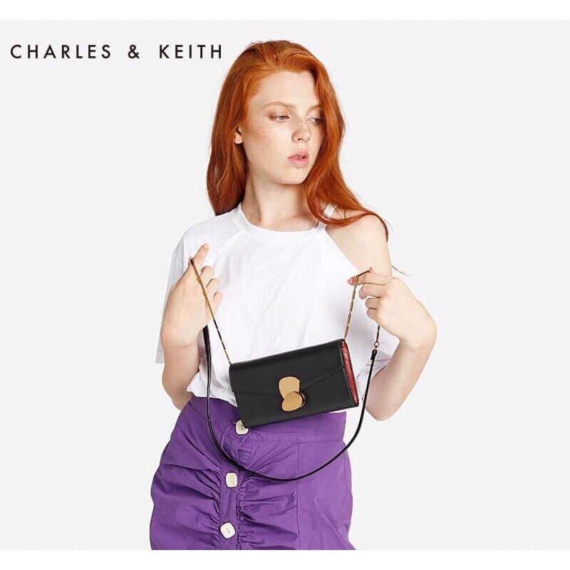 TÚI CHARLES & KEITH METAL DETAIL PUSH-LOCK WALLET