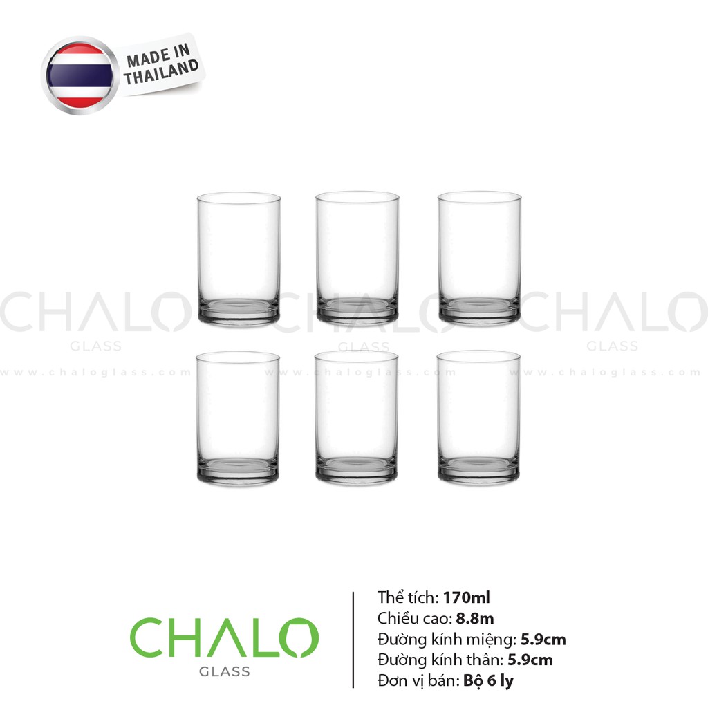 [Made in Thailand] Cốc thủy tinh juice dáng thẳng Union Glass - UG381 - 170ml (Bộ 06 cốc)