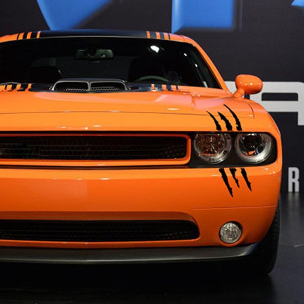 Miếng dán trang trí đèn pha xe hơi hình sọc xước màu sắc phản quang độc đáo 40x12cm