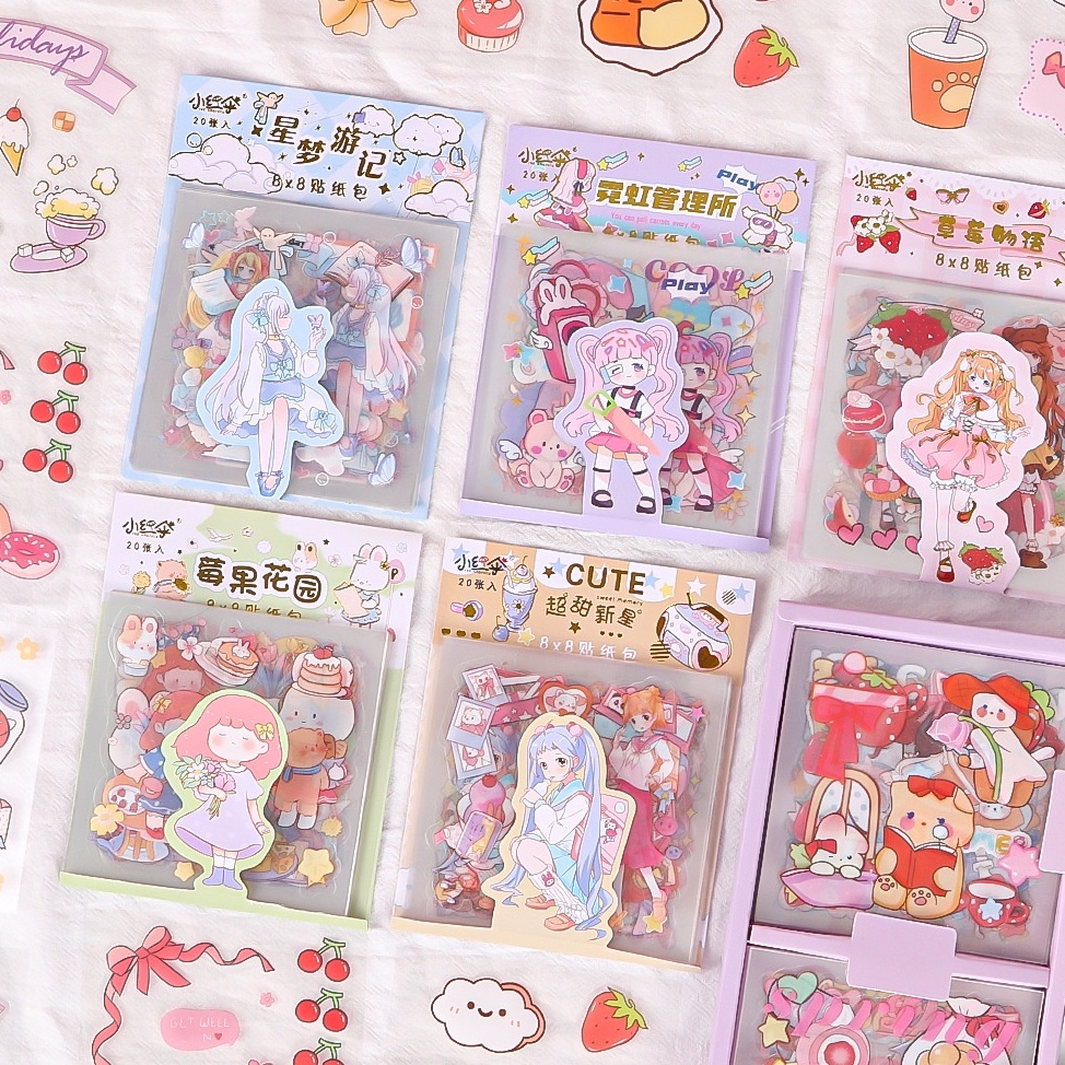 Miếng Dán Trang Trí Nhật Ký / Sổ Tay DIY Hình Hoạt Hình Đáng Yêu
