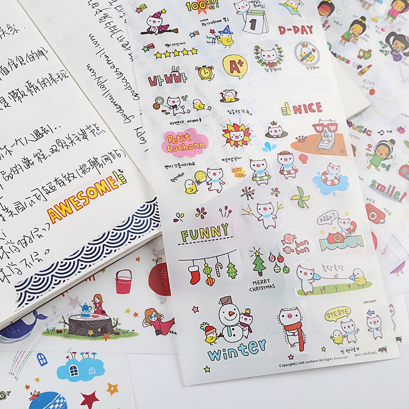 Set 6 tấm Sticker Dễ Thương