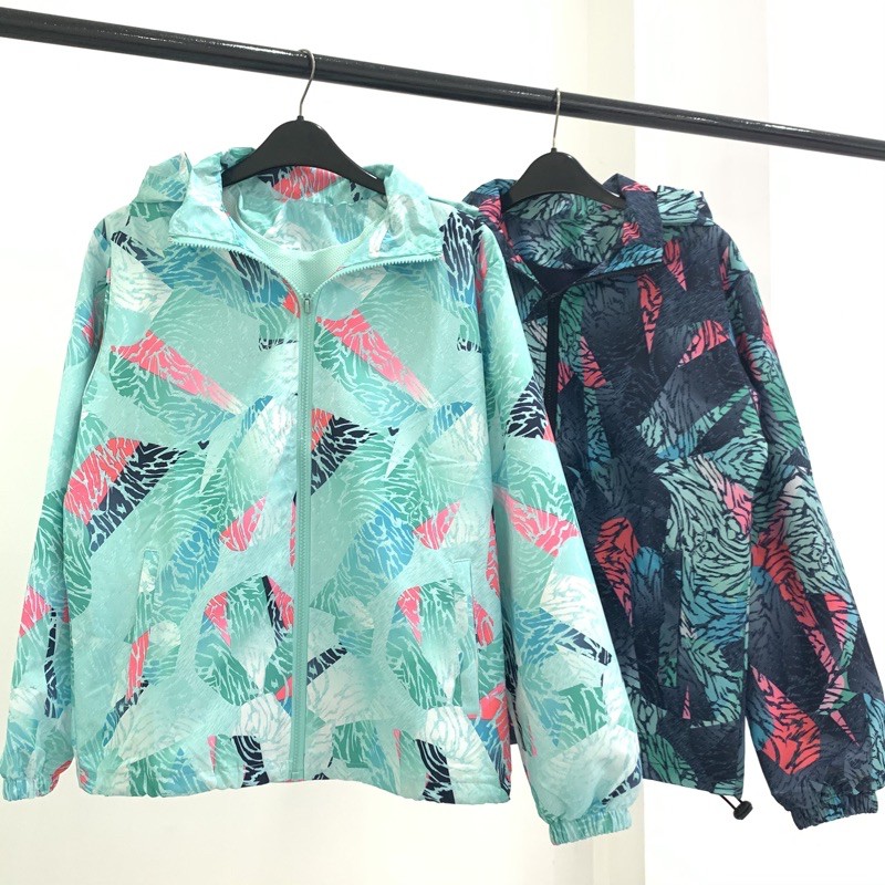 Áo khoác hoạ tiết mint dù dày