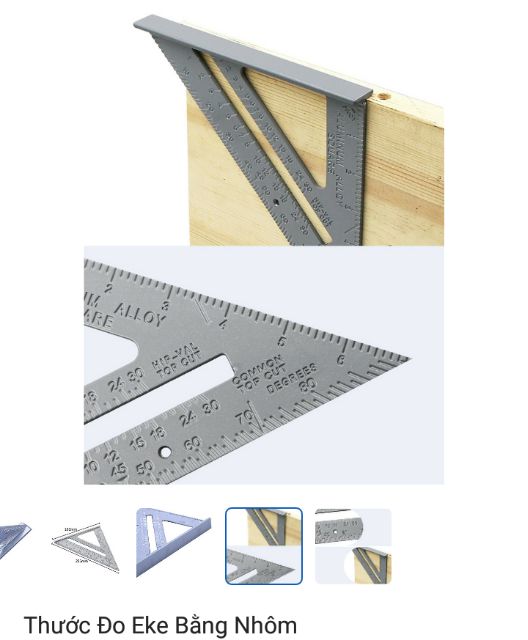 Thướt ê ke đo góc nhôm dày 4mm +180mm+ 255mm