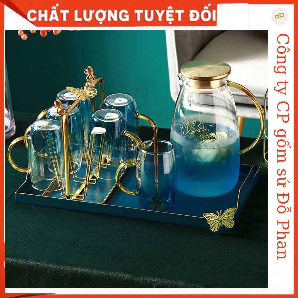Bộ Bình Cốc thủy tinh chịu nhiệt cao cấp bền đẹp an toàn sức khỏe DP-BTT