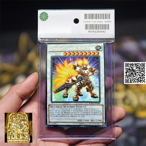 1458-9 Thẻ bài vua trò chơi Yugioh Superheavy samurai beast kyuubi bản có tem bạc tặng Sleeves bọc bài