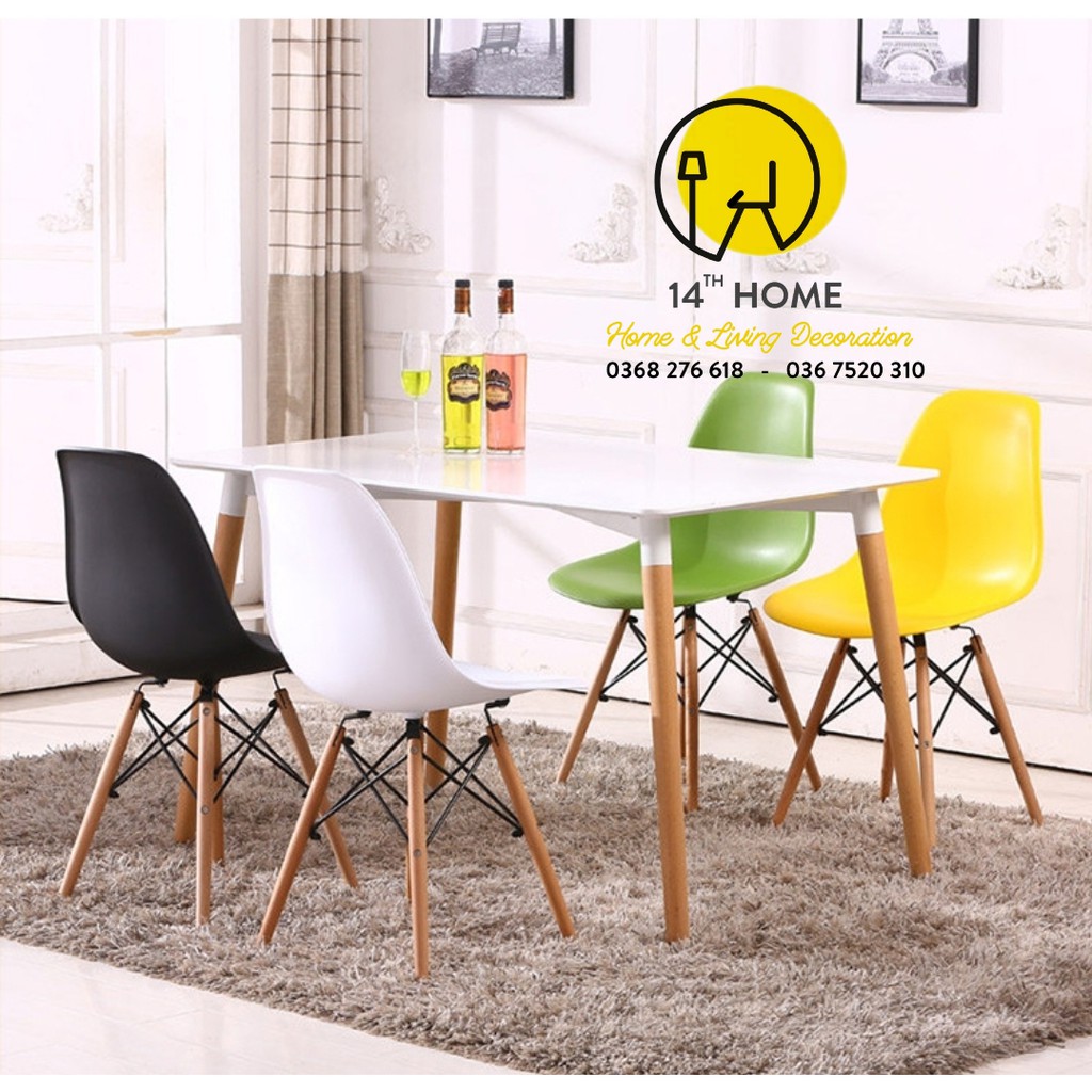 GHẾ EAMES Chân Gỗ Đan Thép (Ghế làm việc, quán cafe, phòng ăn...) Kiểu Hiện Đại Hàn Quốc | BigBuy360 - bigbuy360.vn