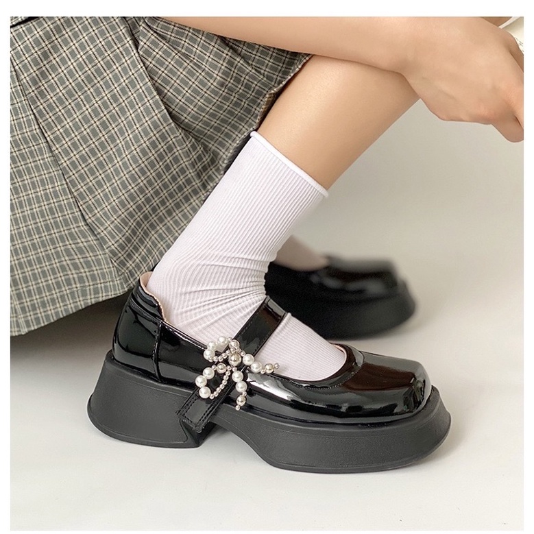 Order _ Giày lolita nữ da mềm hai màu siêu hottrend 2022