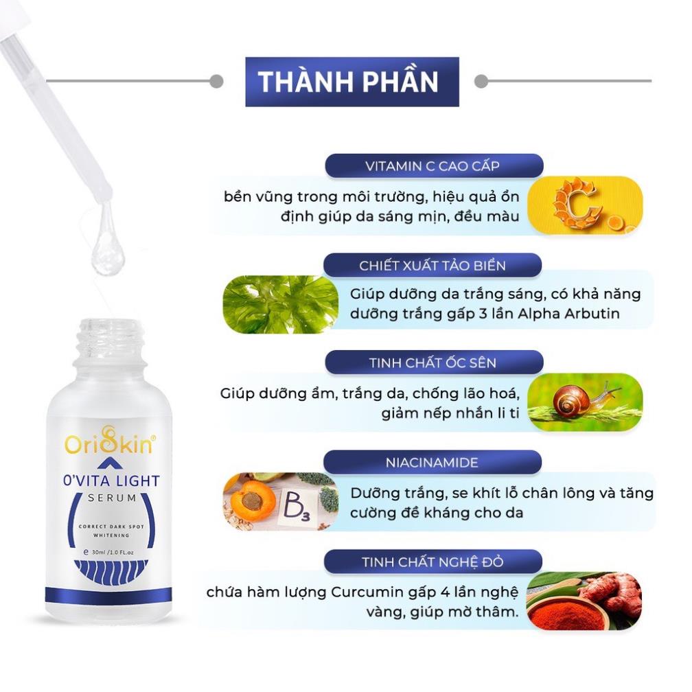 Serum Oriskin O’vita Light 👍[CHÍNH HÃNG]👍 Tinh chất dưỡng trắng mờ thâm kiềm dầu se khít lỗ chân lôn