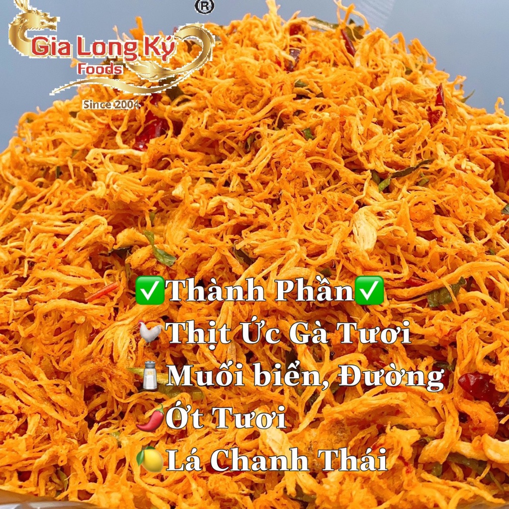 Khô Gà Lá Chanh GIA LONG KÝ 1KG, đồ ăn vặt ngon, thơm, thực phẩm chất lượng đảm bảo vệ sinh an toàn thực phẩm | BigBuy360 - bigbuy360.vn