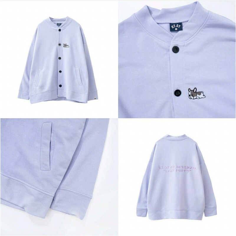 Áo khoác nữ bomber thêu hình cún con chất da cá lạ mắt | BigBuy360 - bigbuy360.vn