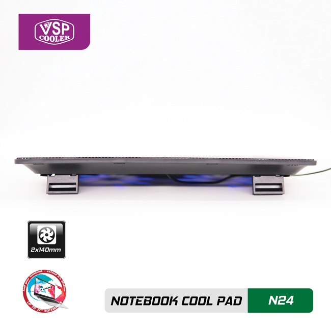 Đế tản nhiệt VSP Cooler N24 (2*Fan 14cm)