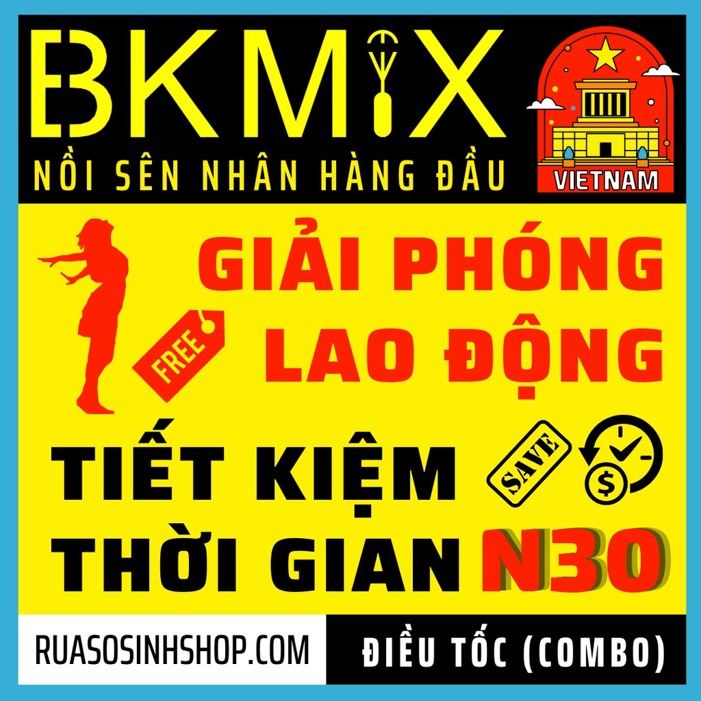 Nồi sên nhân BKMIX N30 điều tốc 2022 combo Tay sao ruốc