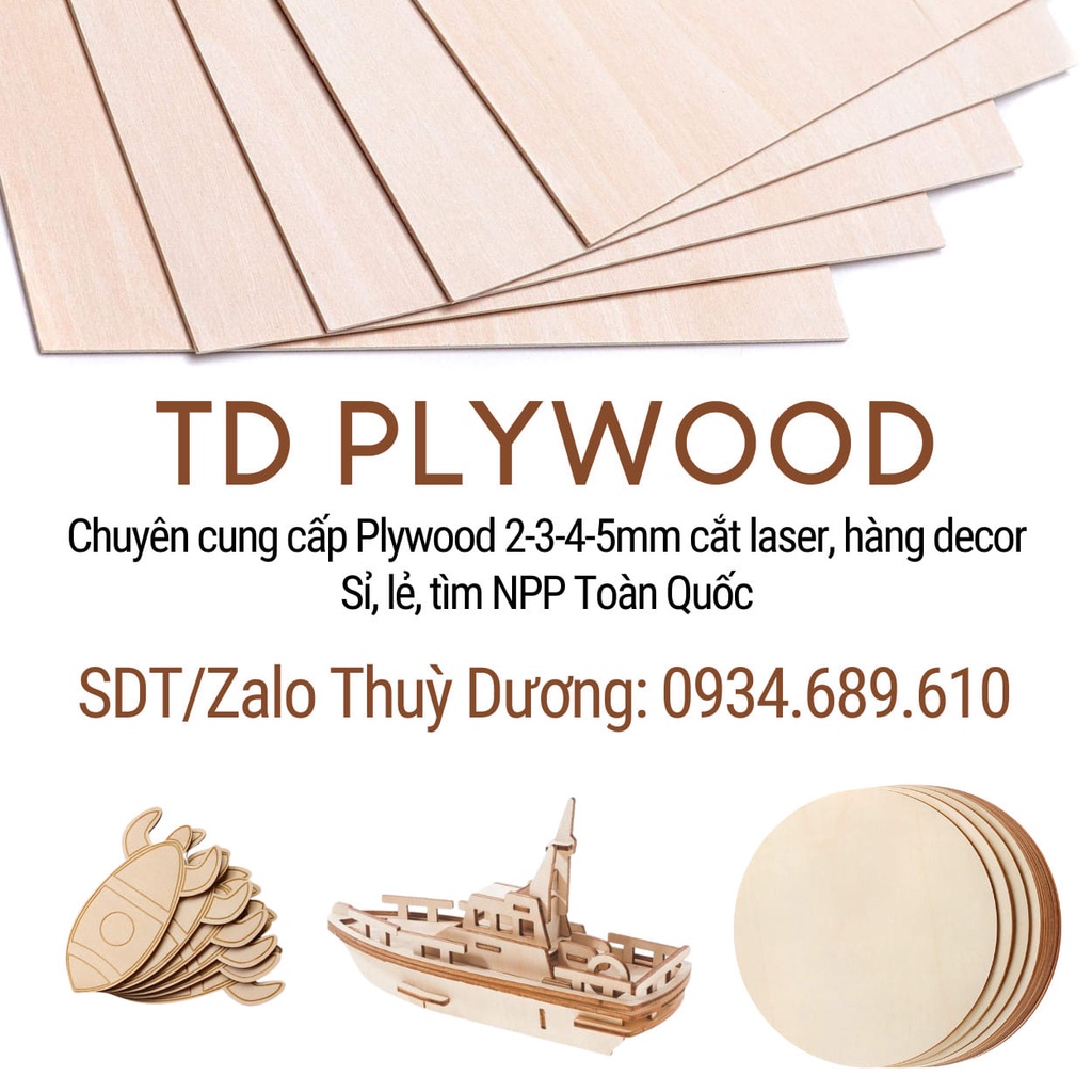 Gỗ Ép Nhập Khẩu Plywood - Tấm Ván Gỗ Ép Gỗ Dán - Tấm Ván Ep Cắt Khắc Laser Cnc Đẹp Dùng Làm Mô Hình Gỗ 3D