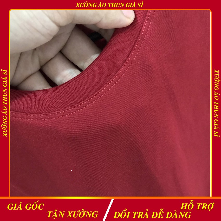 Áo Thun Nam | Áo Phông Trơn Cổ Tròn Màu Đỏ Đô