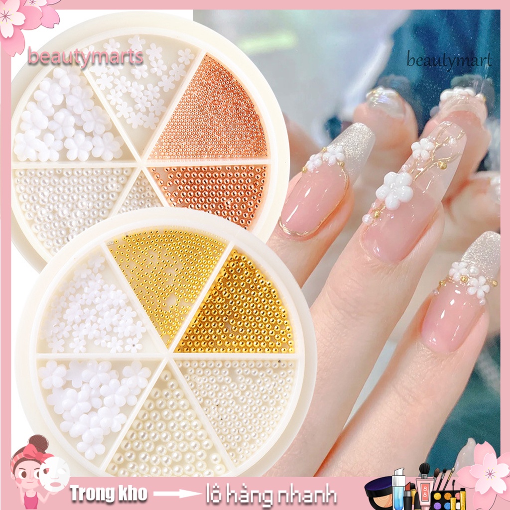 [Hàng mới về] Hạt ngọc trai giả 3D nhiều kích thước trang trí móng tay làm đẹp DIY sang trọng