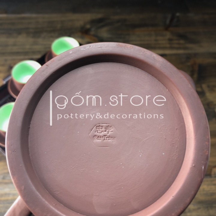 Bộ ấm chén tử sa Bát Tràng dáng bưởi