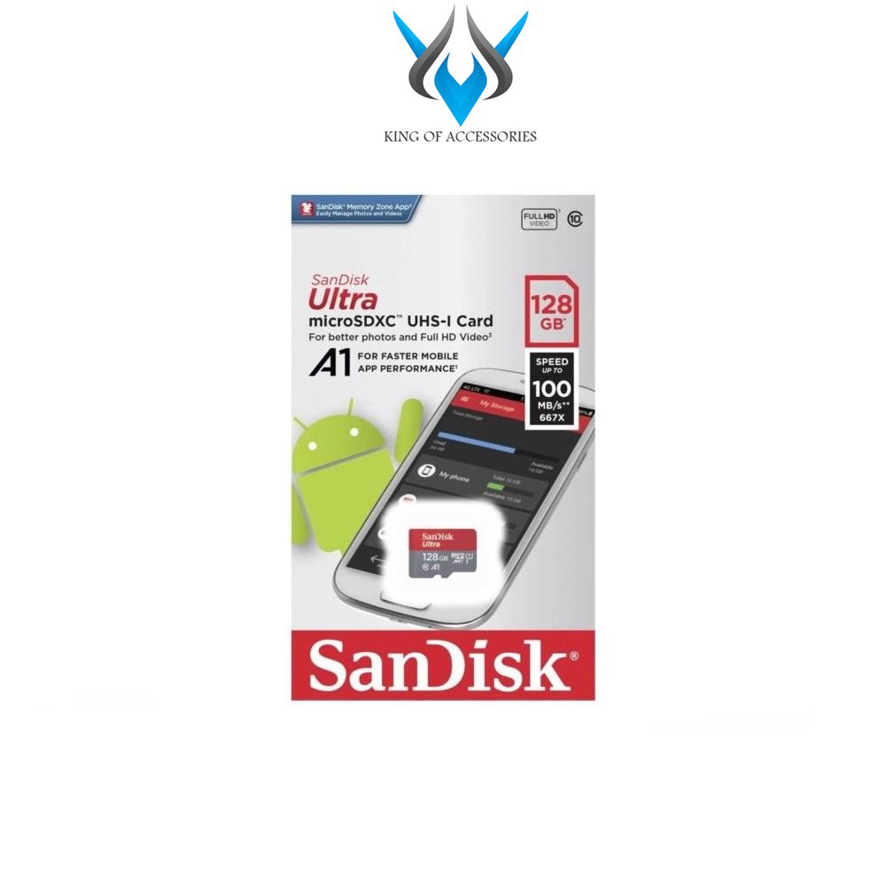 Thẻ nhớ MicroSDXC SanDisk Ultra A1 128GB Class 10 U1 100MB/s box Anh (Đỏ) - No Adapter