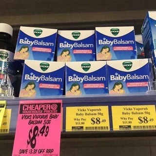 Dầu ấm vick baby balsam 50g úc bôi ấm ngực cho bé úc