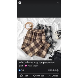 Quần Caro v2 sọc mẫu mới - Quần Plaid Pants Nâu - quần plaid pant xám unisex