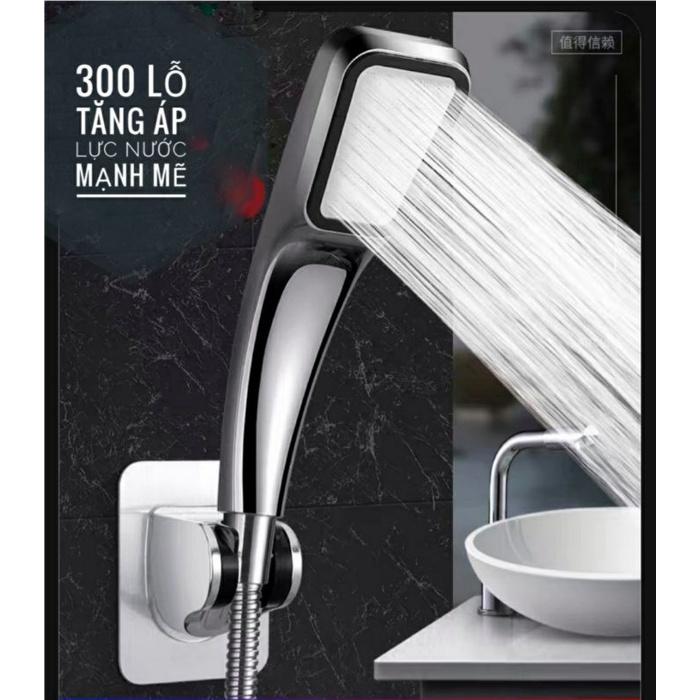 Vòi sen dụng cụ nhà tắm 300 lỗ tăng áp nước mạnh tiết kiệm nước - Yobomall