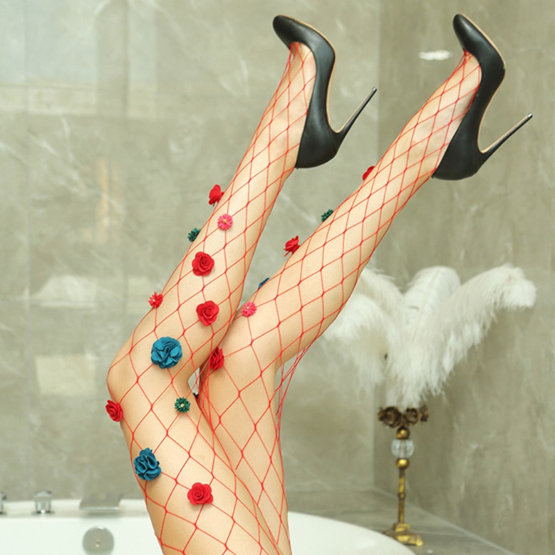 Quần Tất Lưới Đính Đá 3D Gợi Cảm Cho Nữ