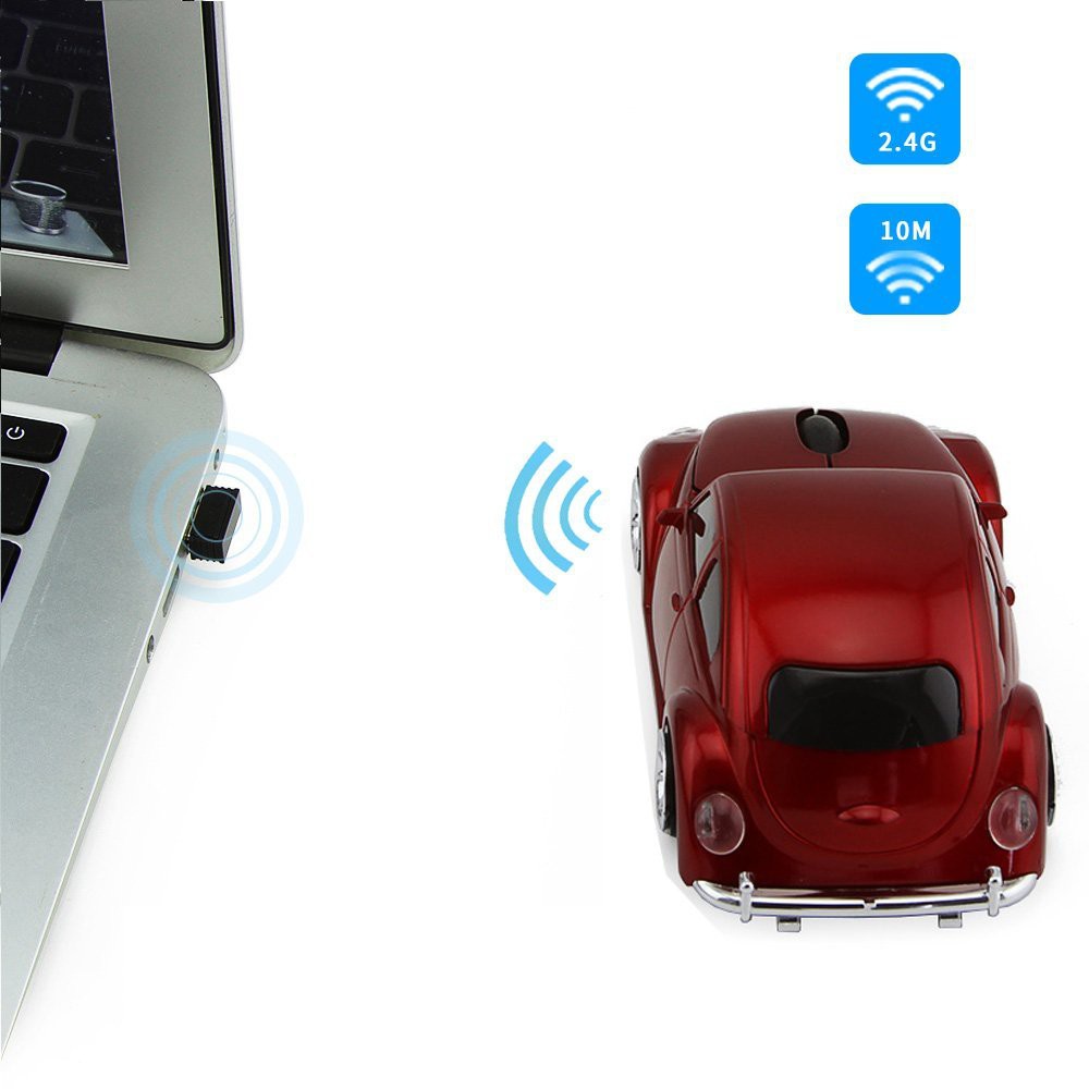Chuột không dây hình xe ô tô 2.4Ghz với đầu nhận USB