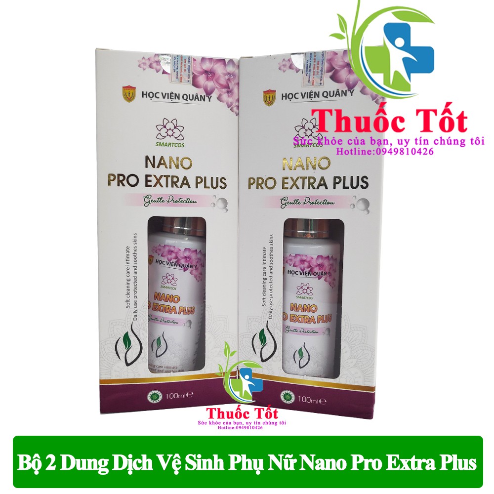 Bộ 2 Hộp Dung Dịch Vệ Sinh Phụ nữ Nano Pro Extra Plus Học Viện Quân Y