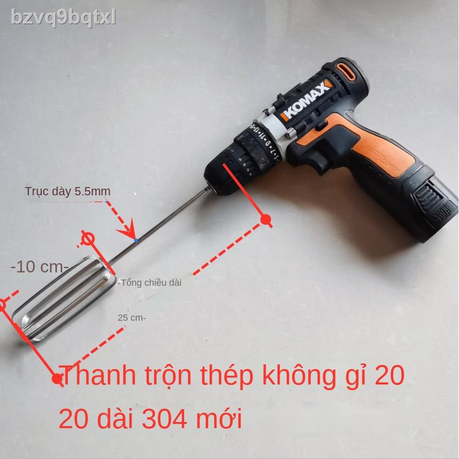 ♣ ▥ ✙Phụ kiện máy đánh trứng từ tính màu xanh lá cây khoan điện cầm tay Đầu 12 thanh dây khuấy và que bột bằng