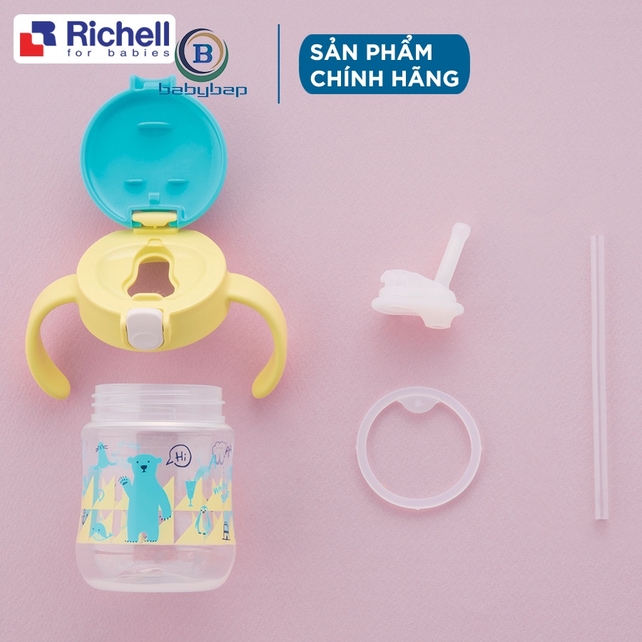 Bình Ống Hút T.L.I Richell 200ml Phù Hợp Với Bé Từ 7 Tháng