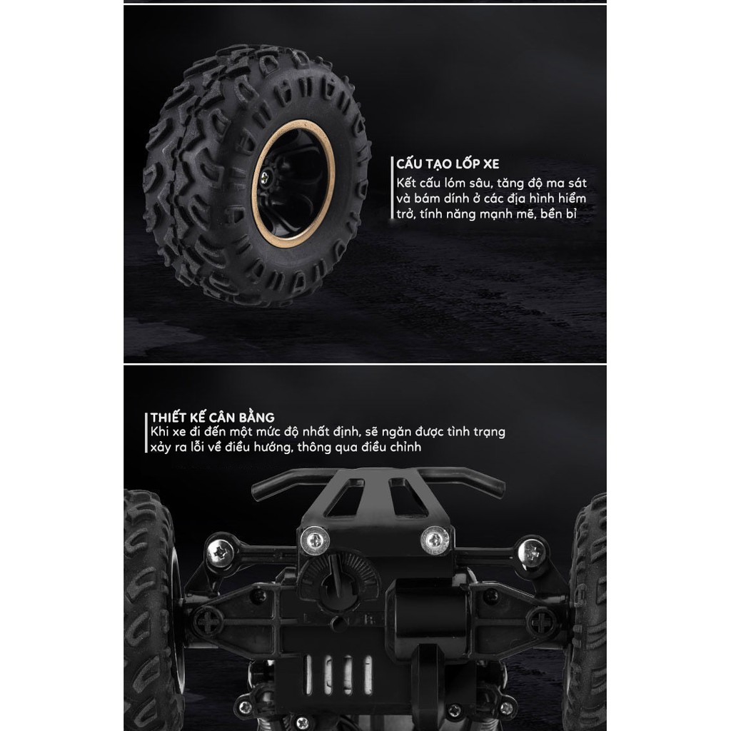 💓FREESHIP💓 Xe Điều Khiển Từ Xa Rock Crawler 2 Cầu, Độ Bên Cao, Chống Va Đạp, Không Rò Rỉ.