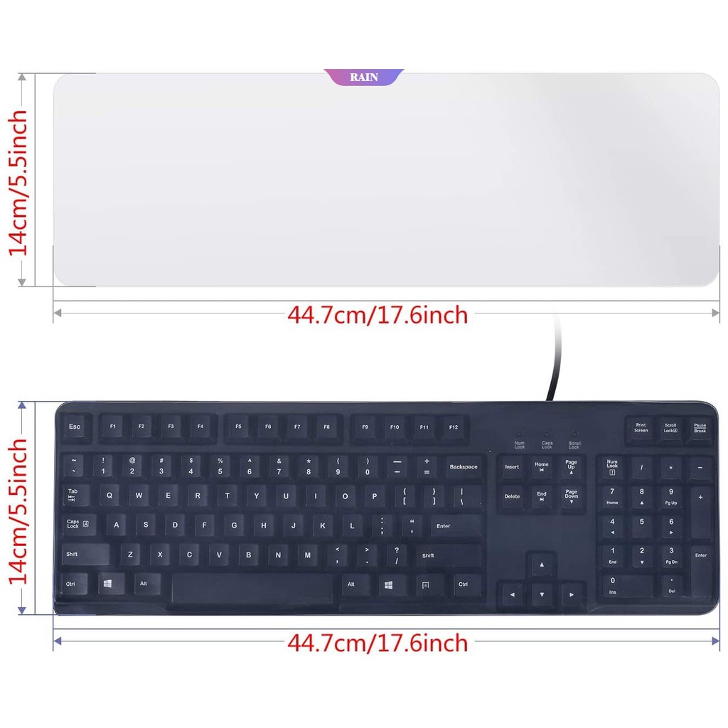 Miếng Dán Bảo Vệ Bàn Phím Máy Tính Bằng Silicon Mềm Trong Suốt Chống Thấm Nước Chống Bụi Kích Thước 17.52 &quot;X 5.51&quot;