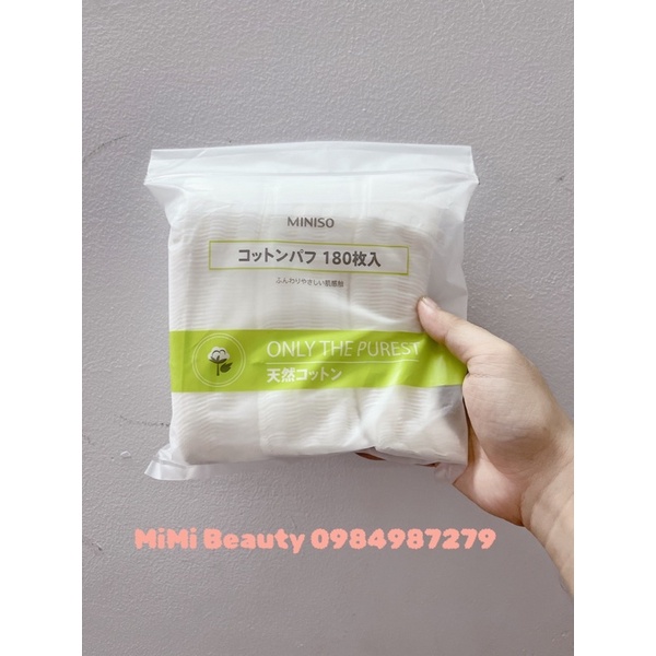 Bông tẩy trang Miniso Nhật Bản 180 miếng  Shop MiMi Beauty