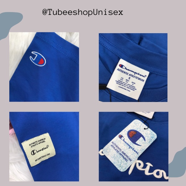 Áo thun tay lỡ Champion chữ thêu logo tay thêu cao cấp unisex nam nữ
